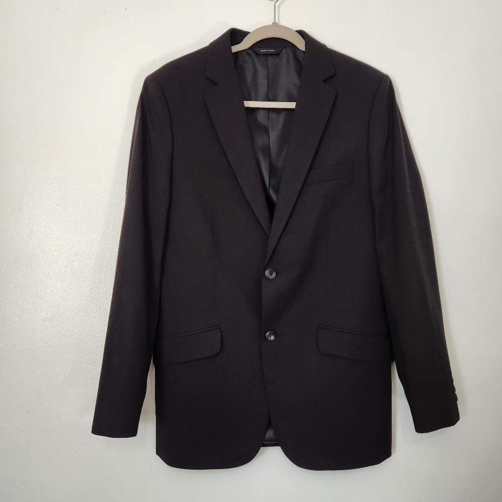 Apt 9 Men's 38R Black Blazer Jacket Double Vented Modern Fit Sport Coat 38 Reg